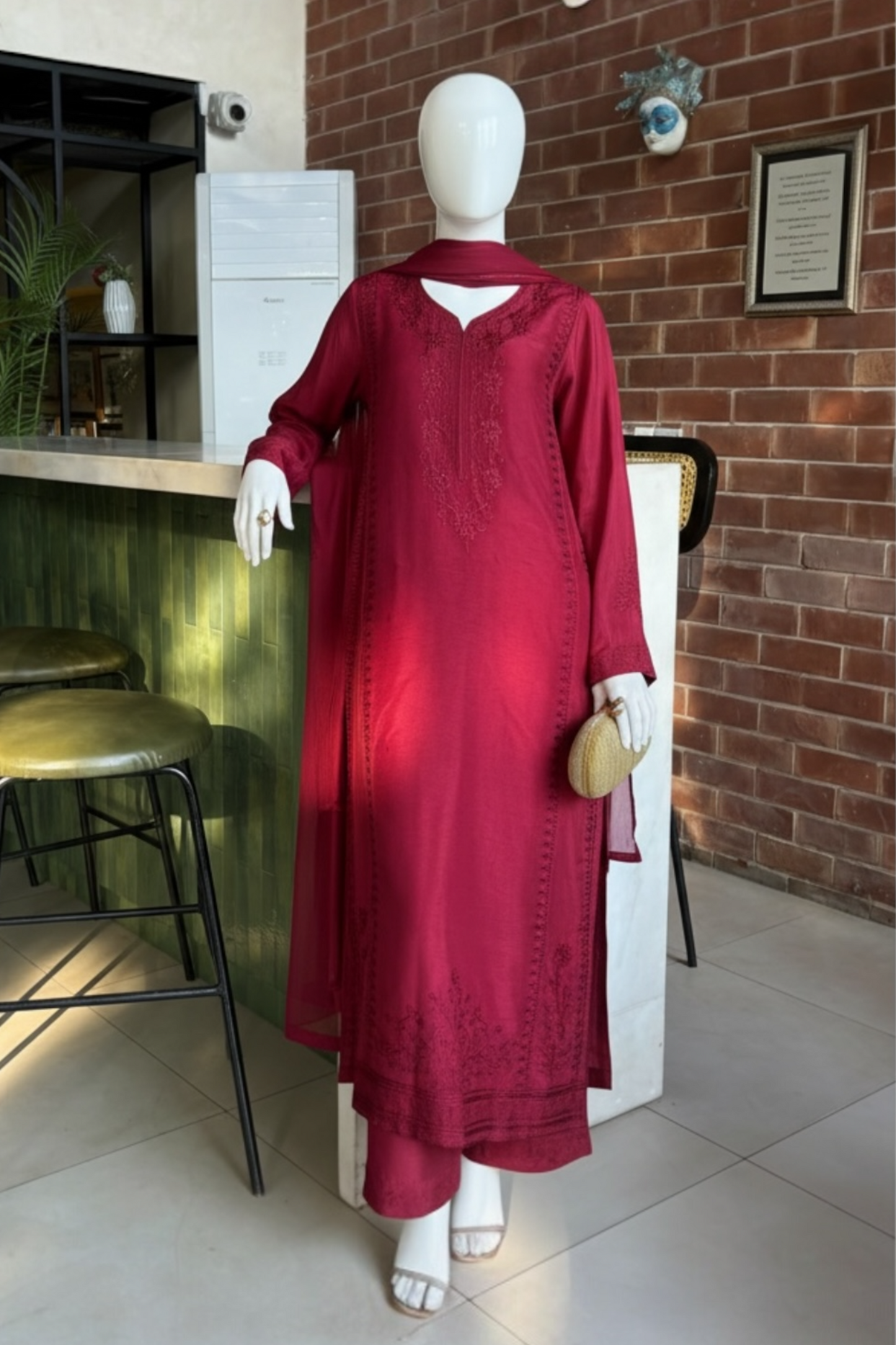 Crimson - Raw Silk 3pc set