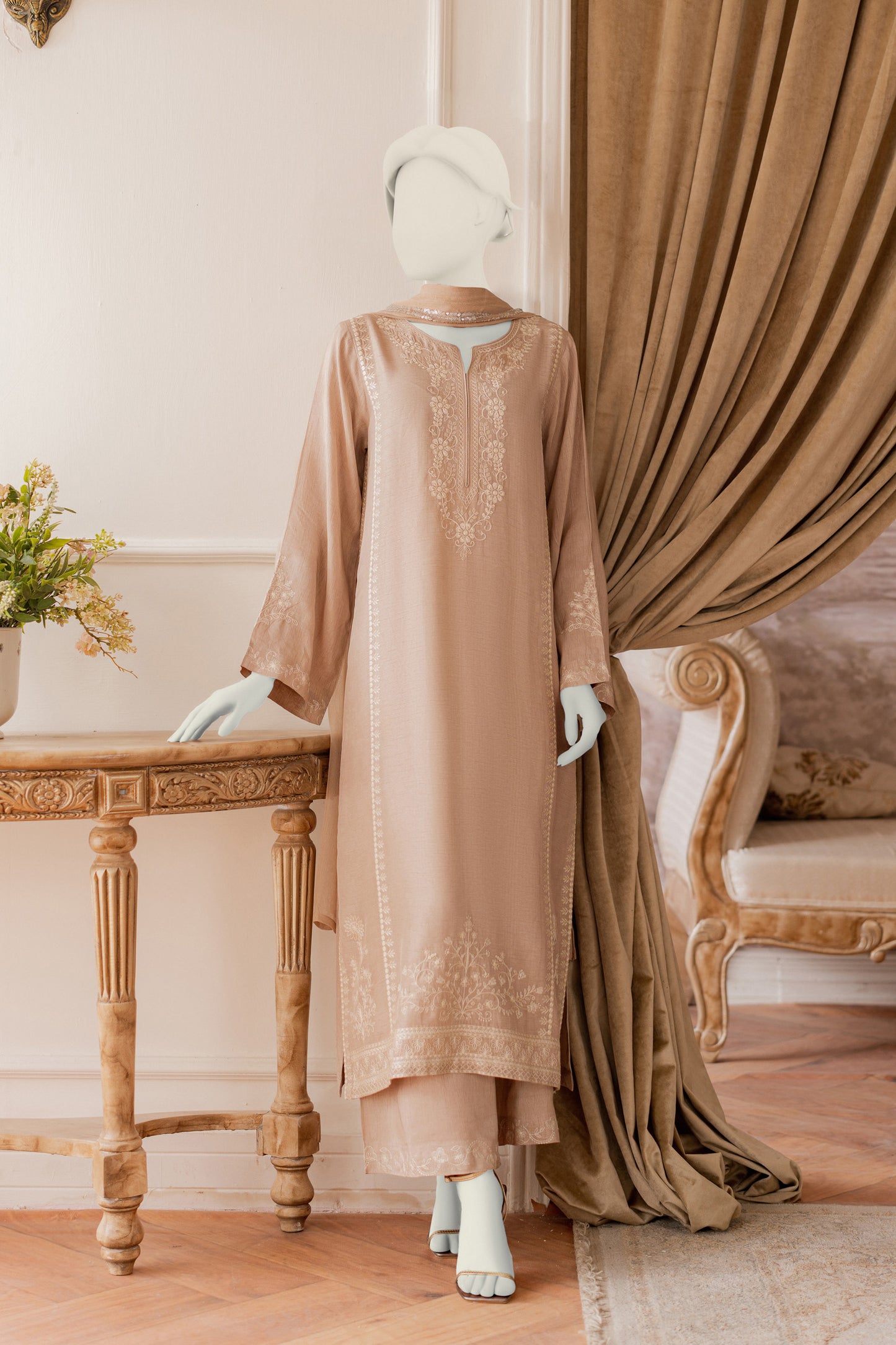 Premium RAW SILK - 3pc Biege