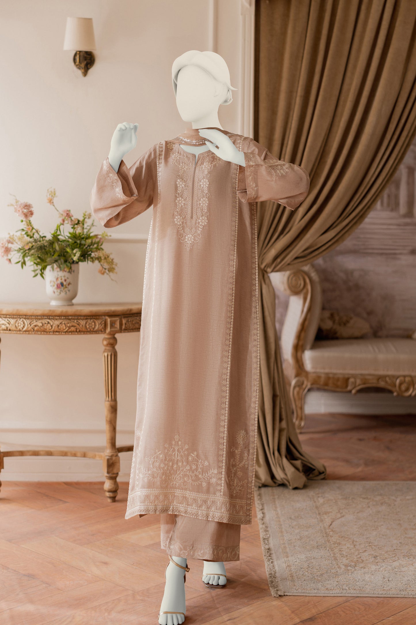 Premium RAW SILK - 3pc Biege