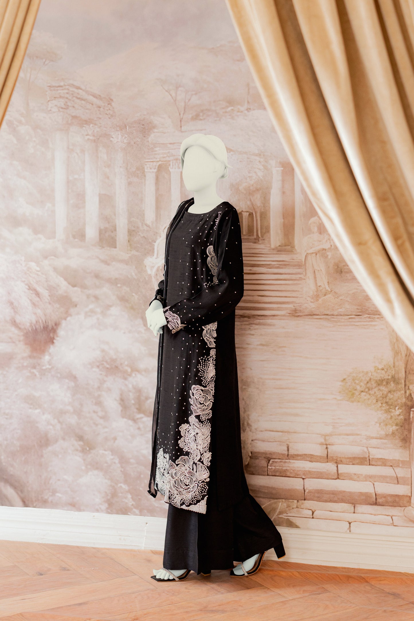 Premium RAW SILK - 3pc Black Silk