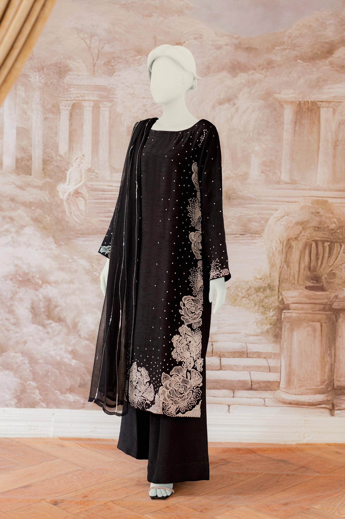 Premium RAW SILK - 3pc Black Silk