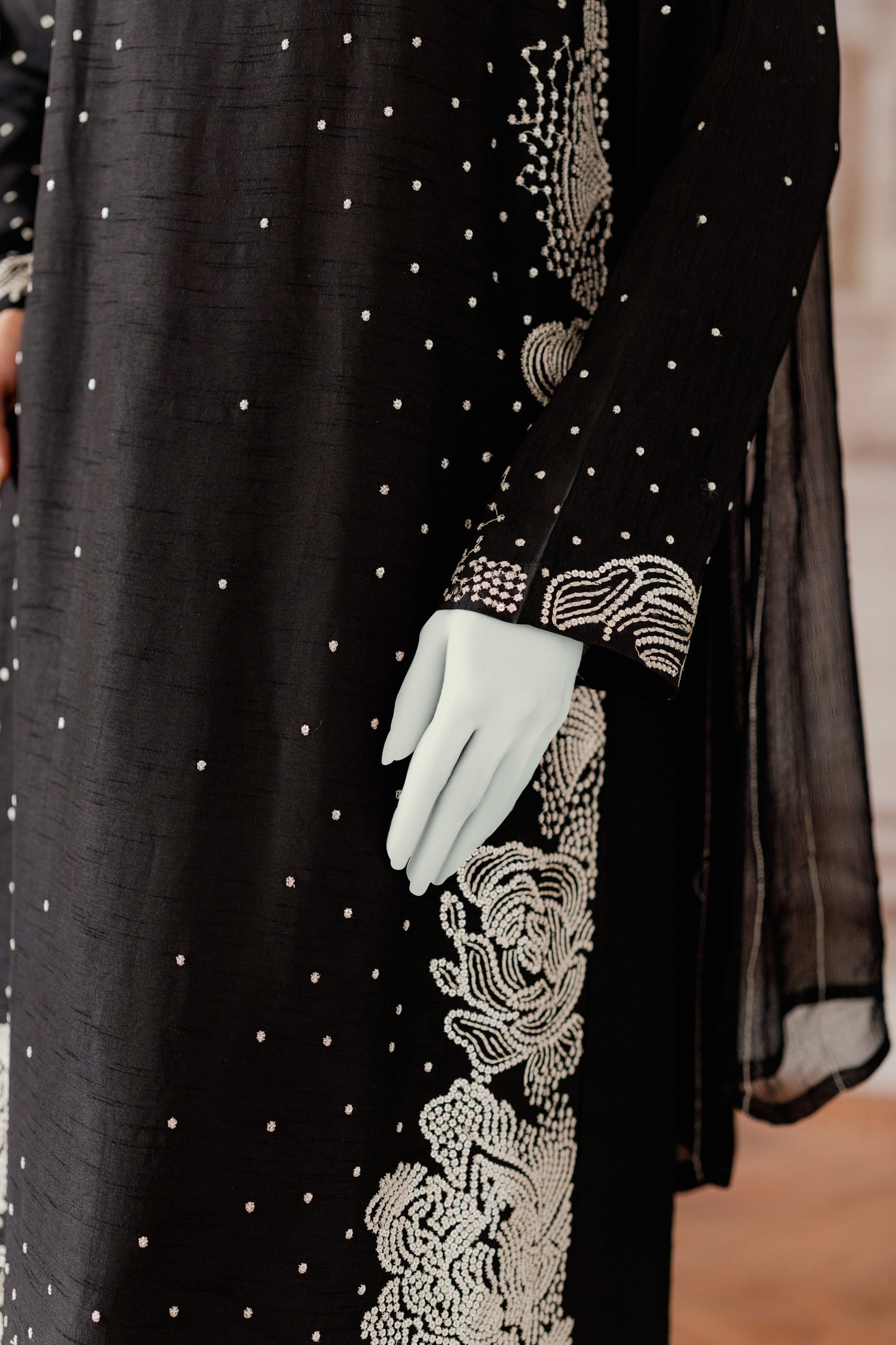 Premium RAW SILK - 3pc Black Silk