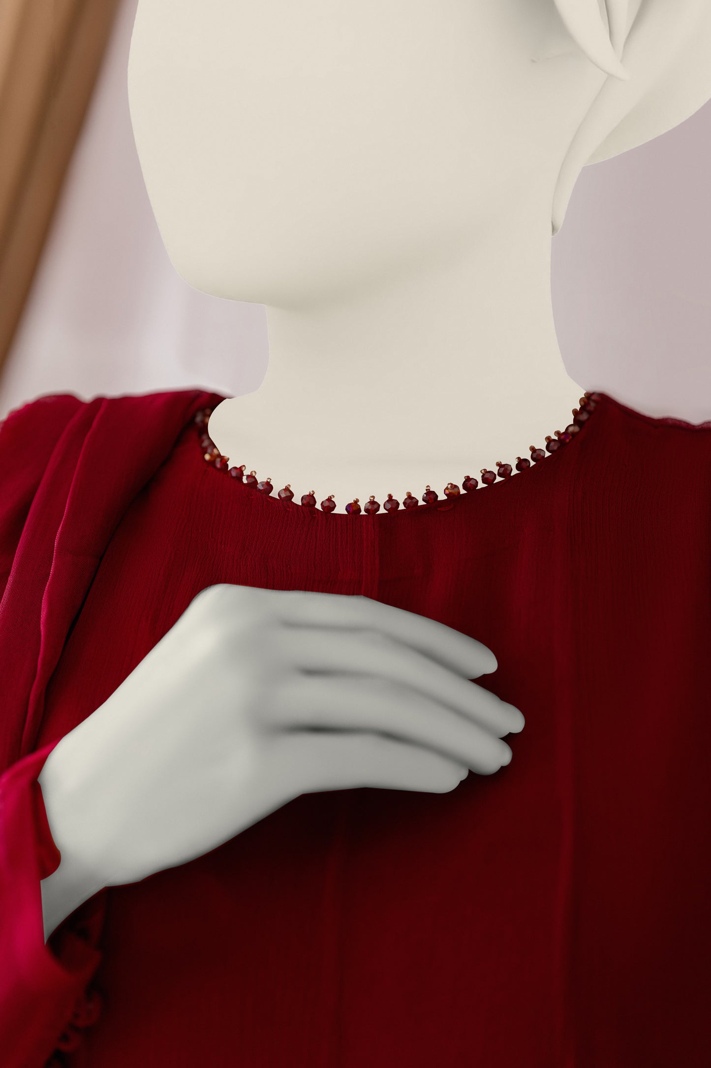 Plain Chiffon Frock - Magenta