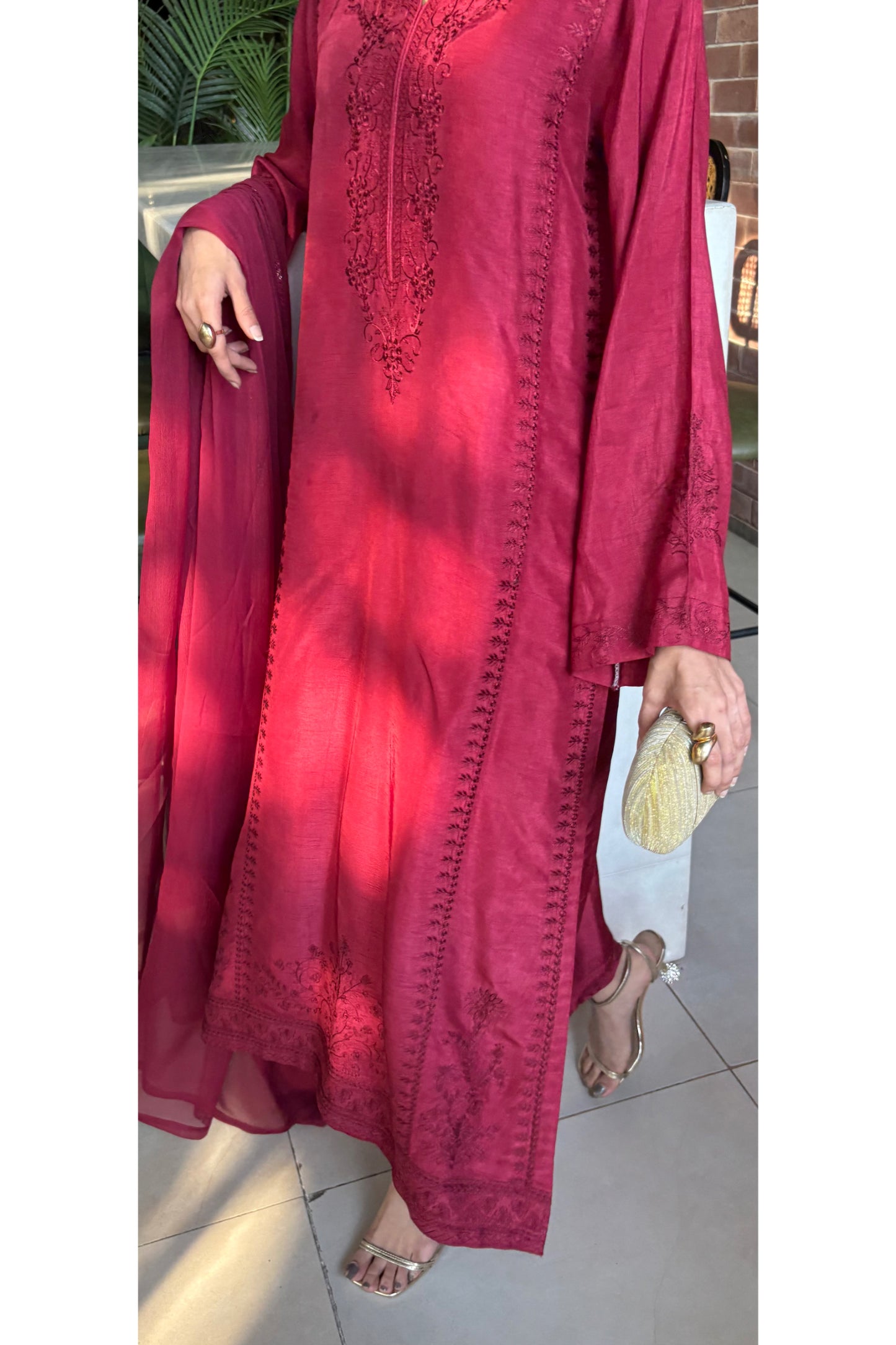 Crimson - Raw Silk 3pc set