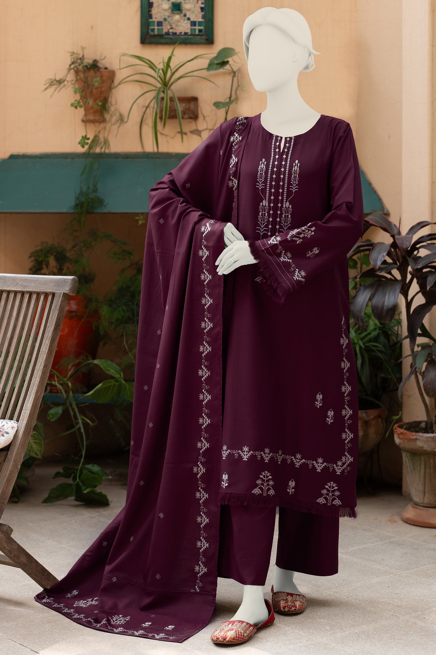 Kanwal 3pc Burgundy