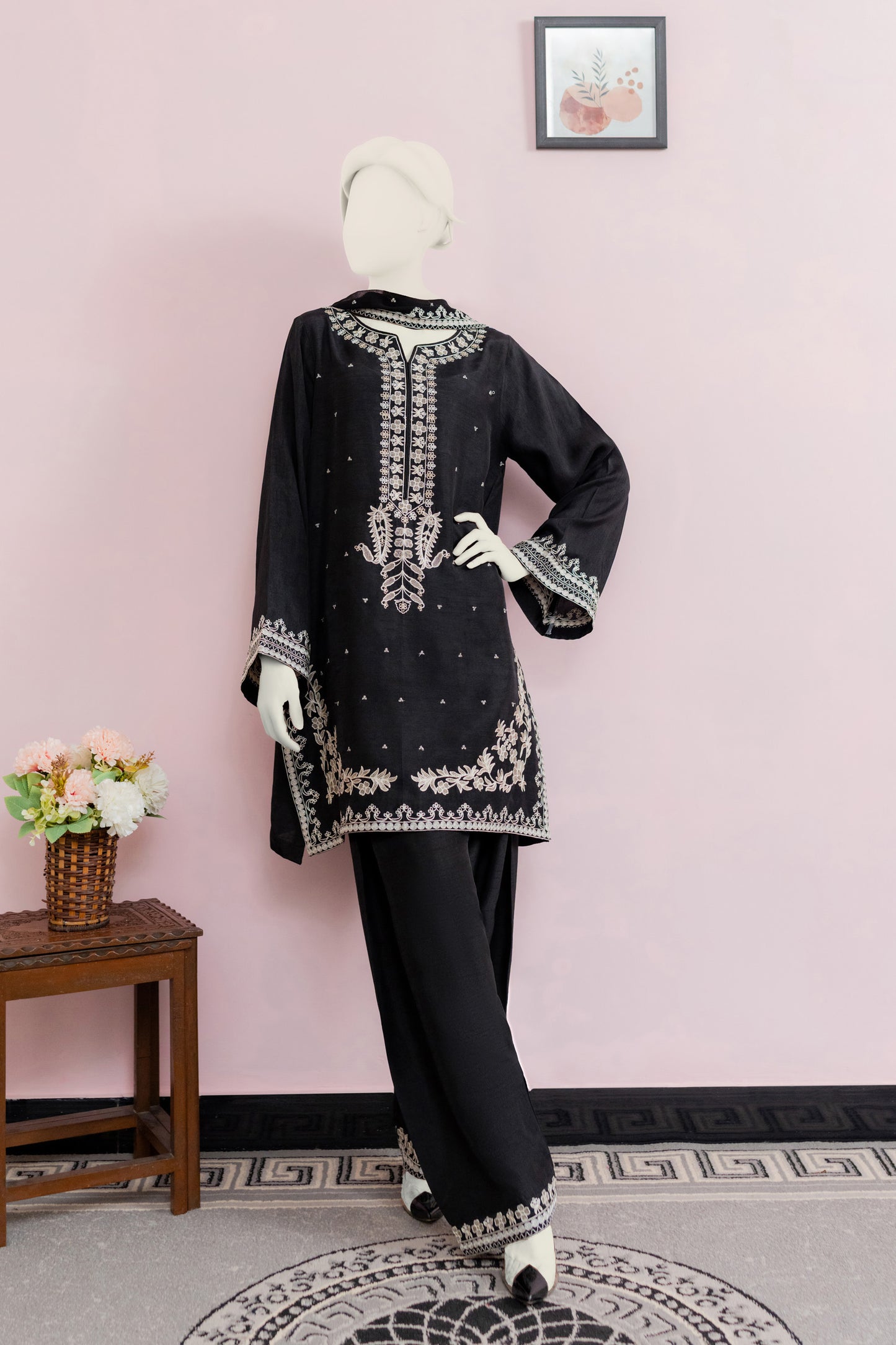 Raw Silk Black Farshi Set