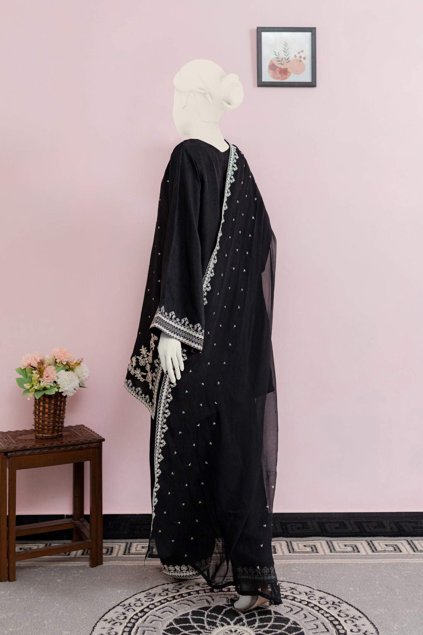 Raw Silk Black Farshi Set