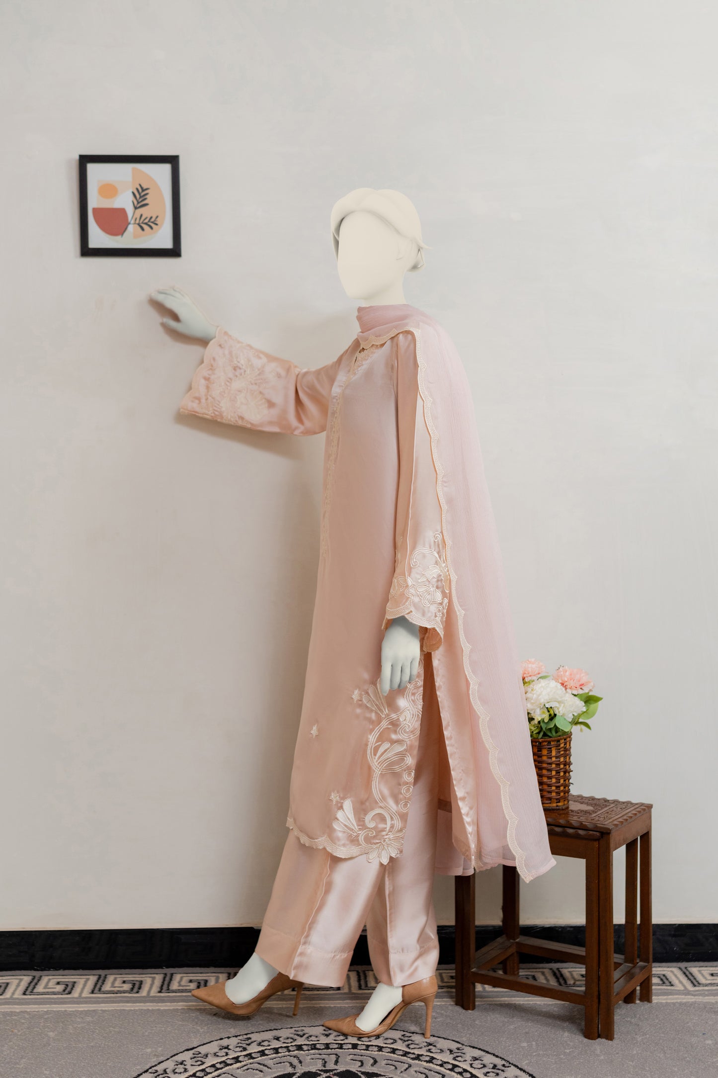 Nude Biege 3pc Silk Set