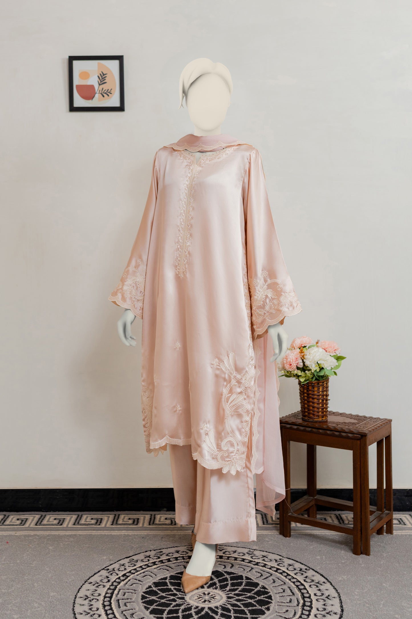 Nude Biege 3pc Silk Set
