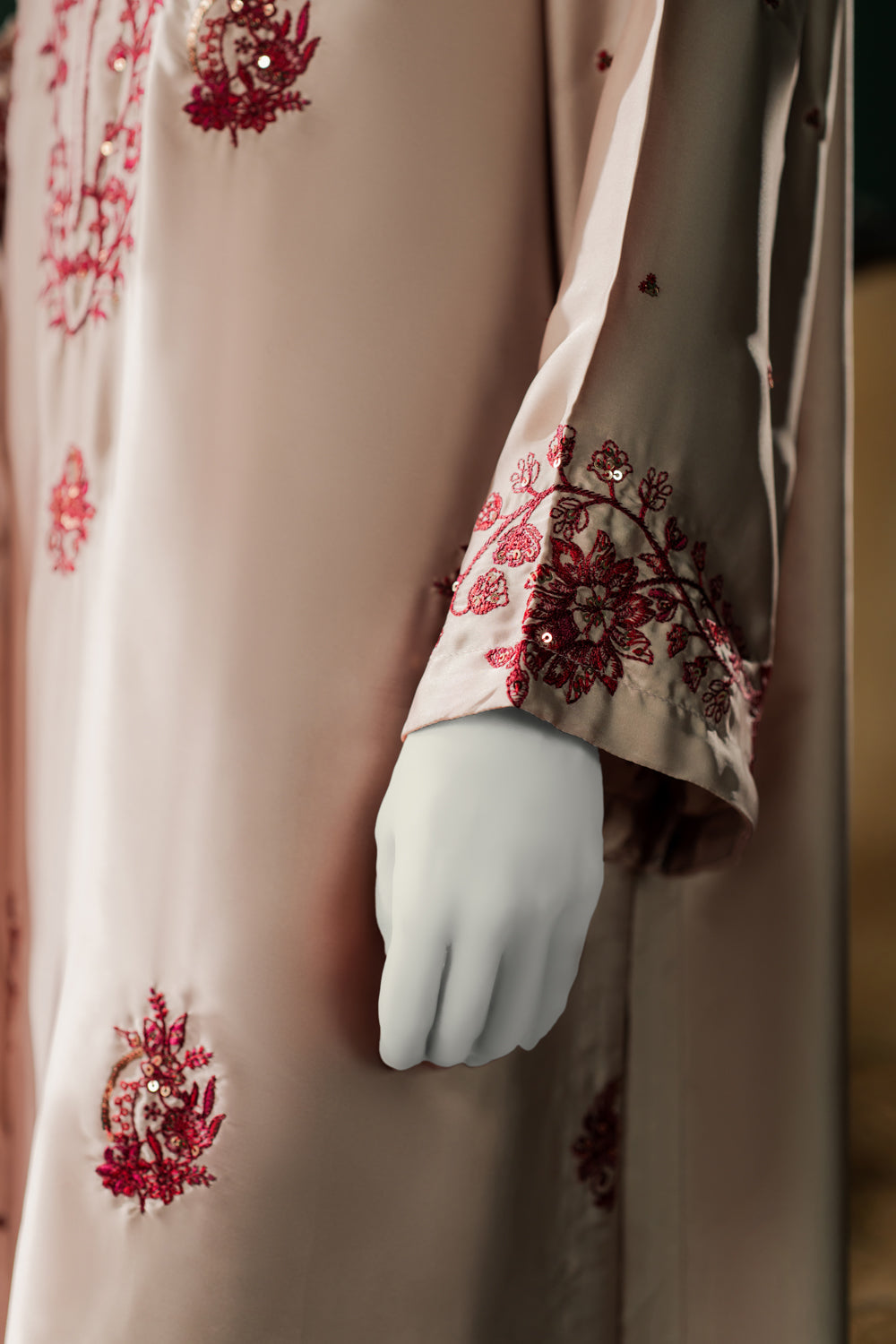 Shamoz Silk 3pc - Silver Biege