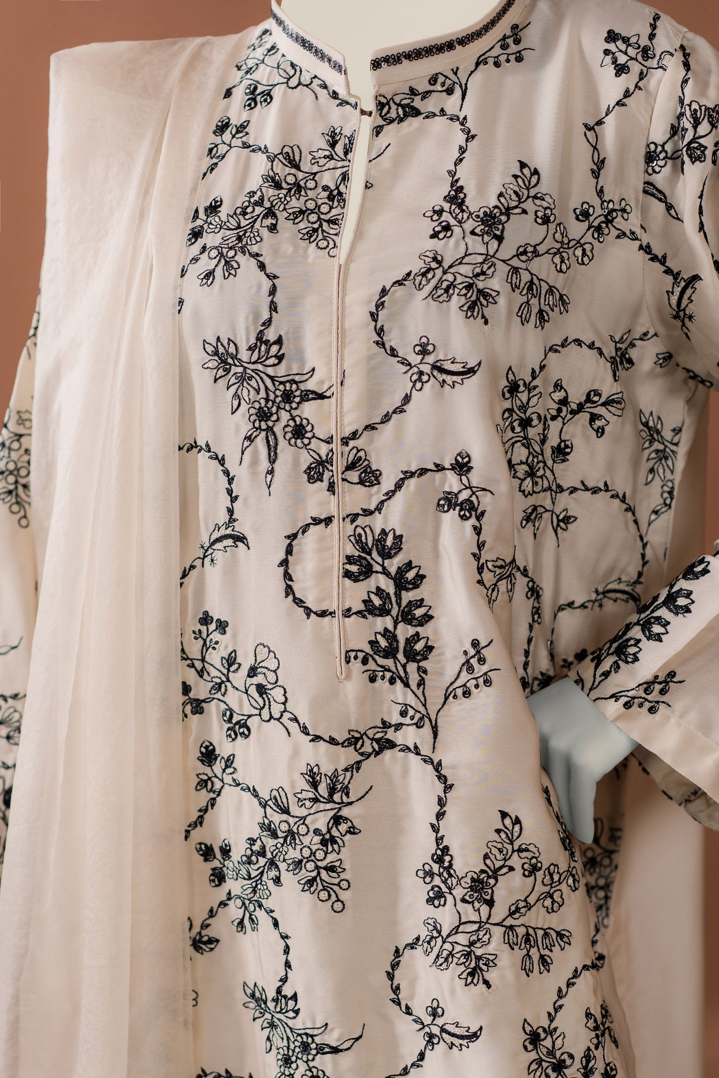 Ivory - 3pc Silk Farshi Set