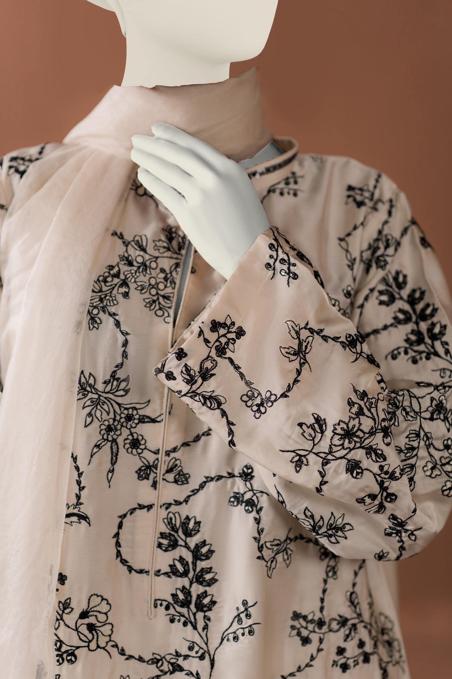 Ivory - 3pc Silk Farshi Set